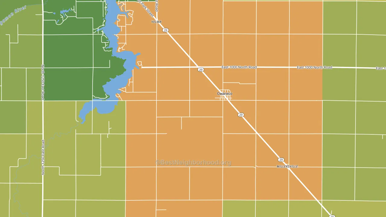 62555, IL block-group voter-turnout map