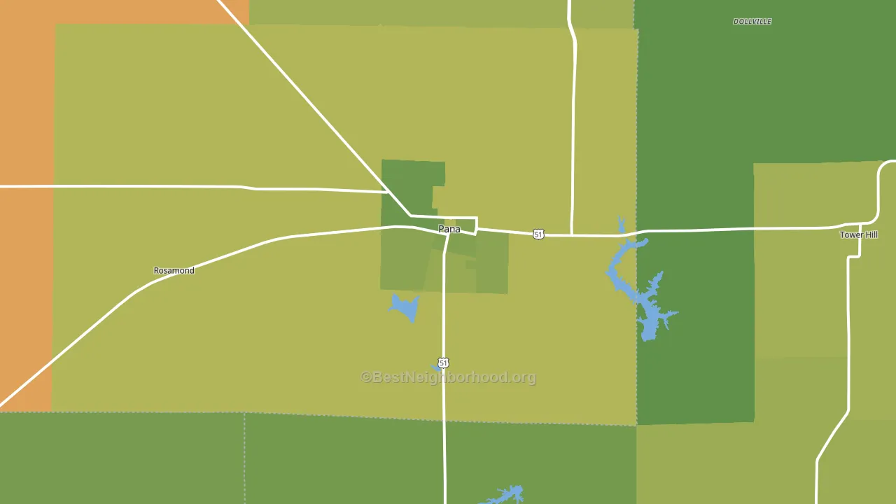 62557, IL block-group voter-turnout map