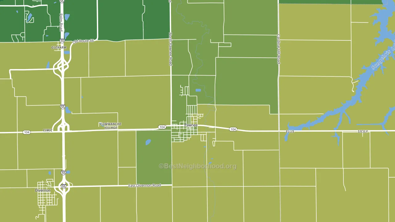 62558, IL block-group voter-turnout map