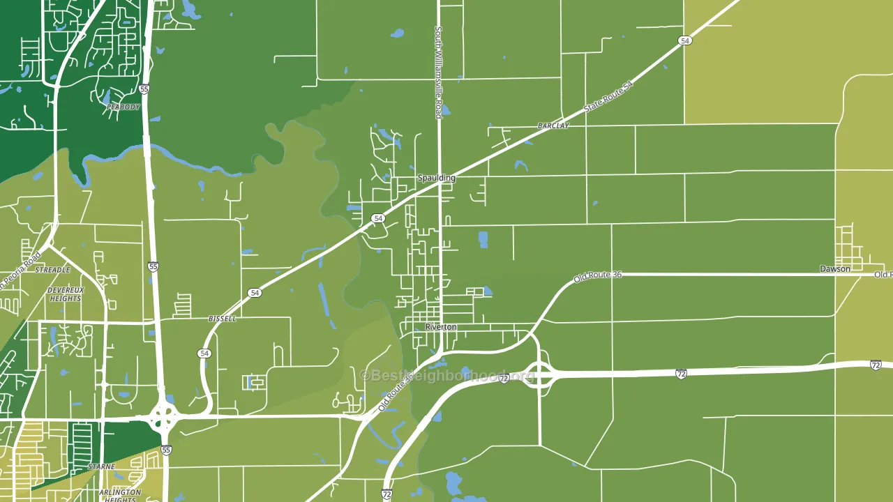 62561, IL block-group voter-turnout map