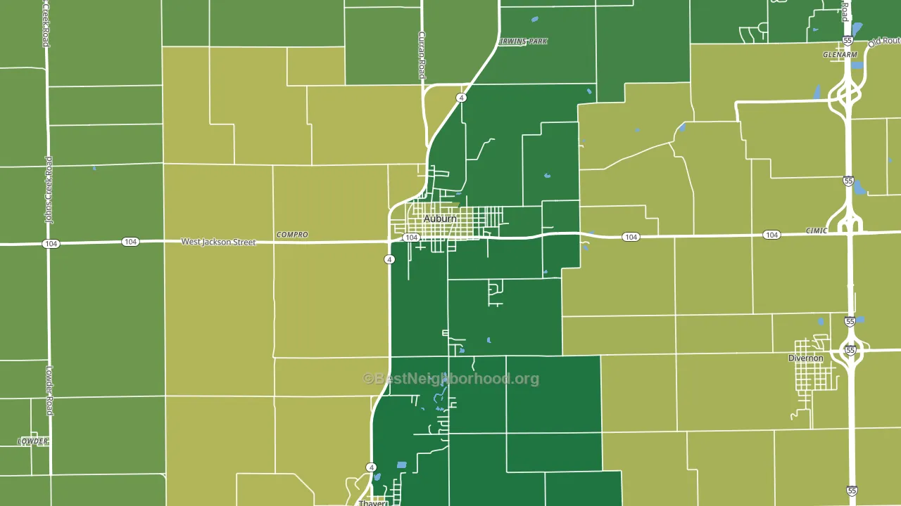 62615, IL block-group voter-turnout map