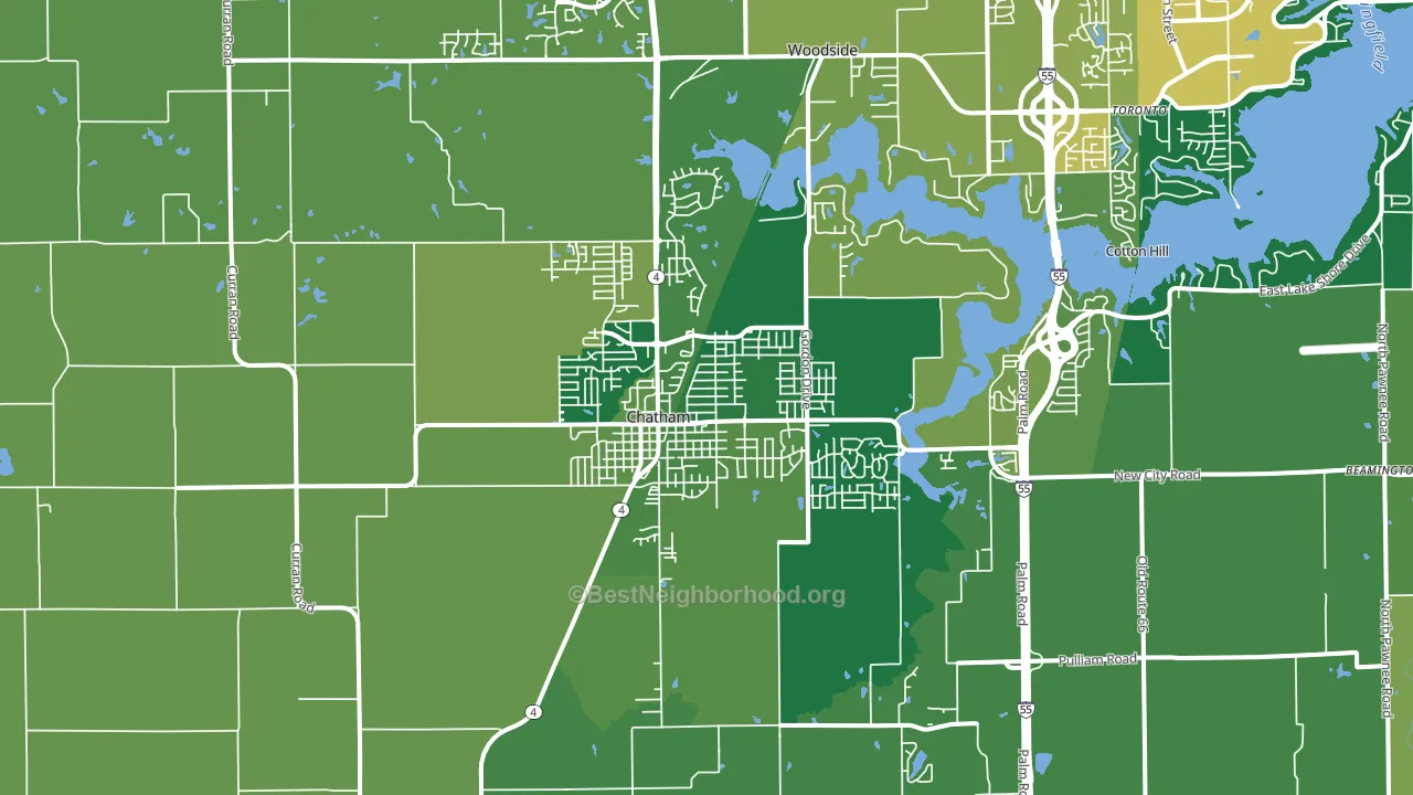 62629, IL block-group voter-turnout map