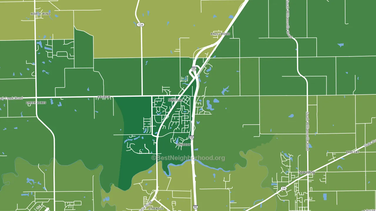62684, IL block-group voter-turnout map