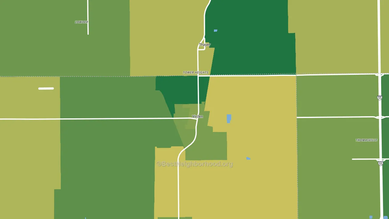 62690, IL block-group voter-turnout map