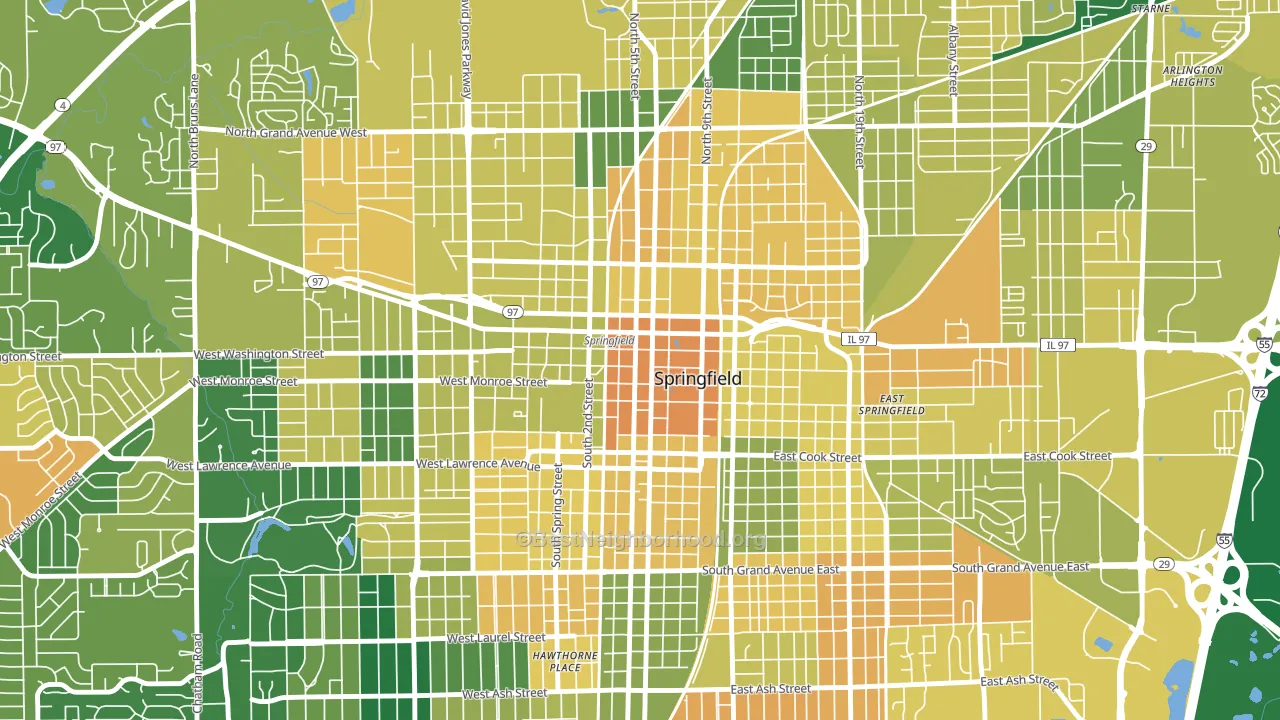 62701, IL block-group voter-turnout map