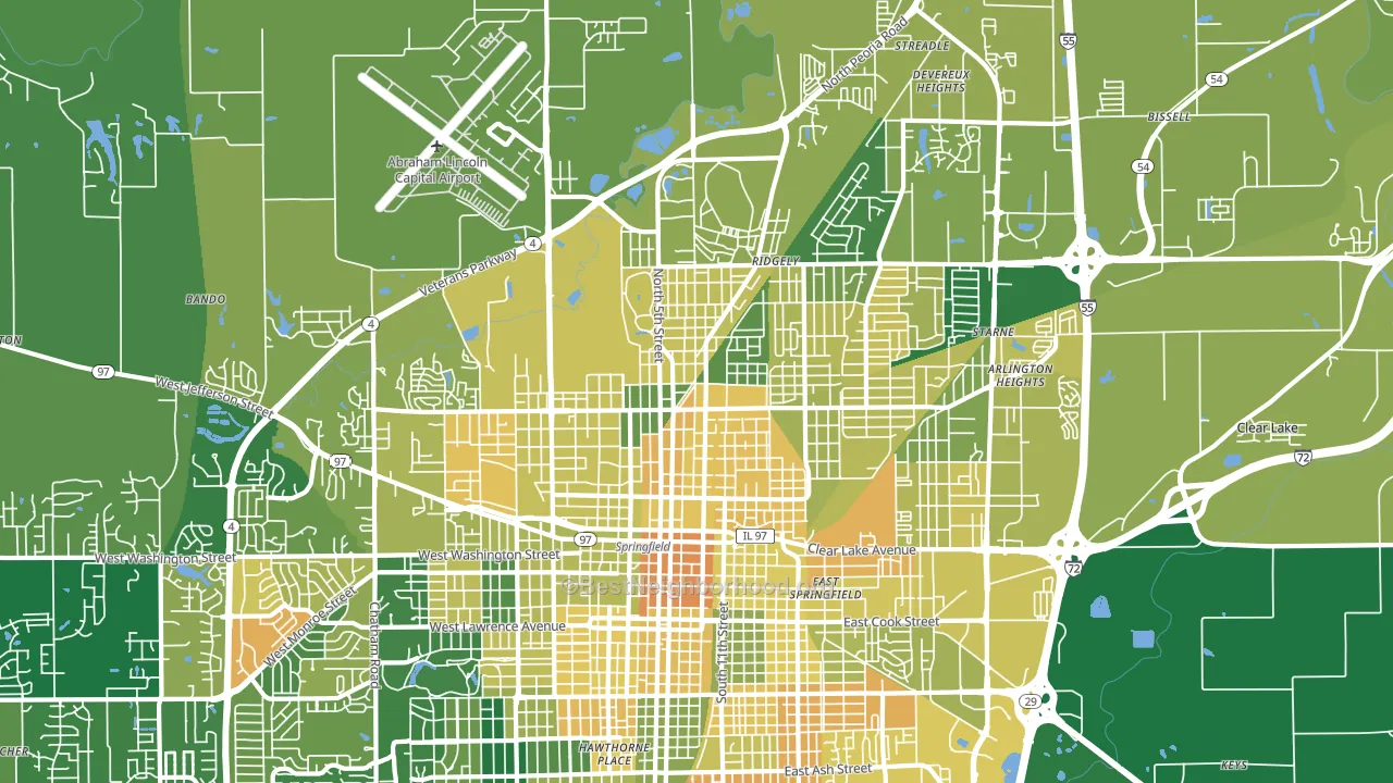 62702, IL block-group voter-turnout map