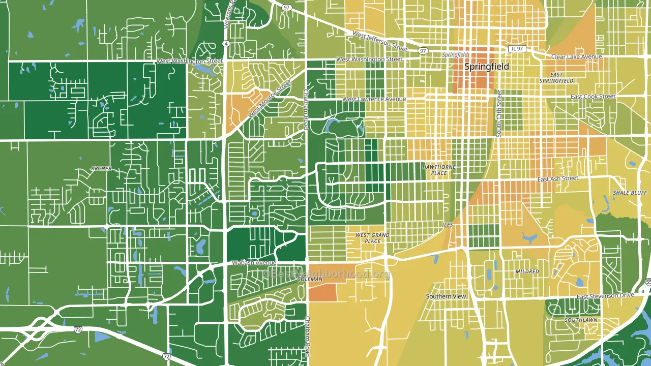 62704, IL block-group voter-turnout map