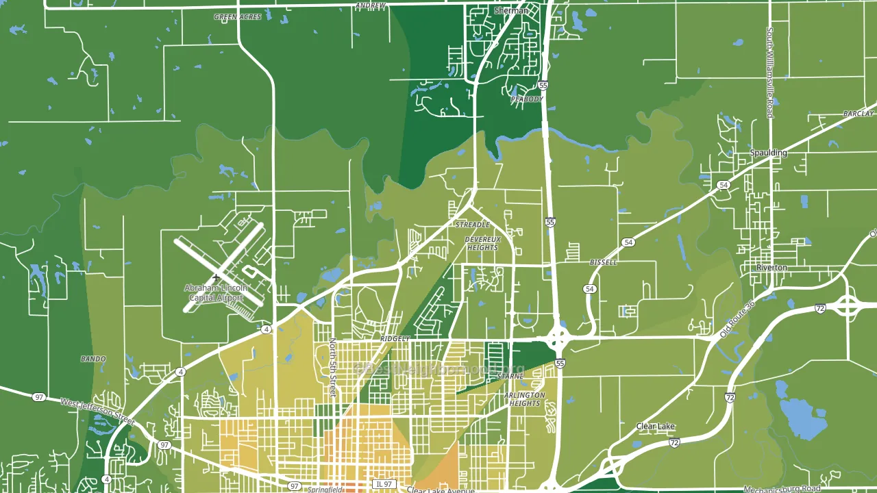 62707, IL block-group voter-turnout map