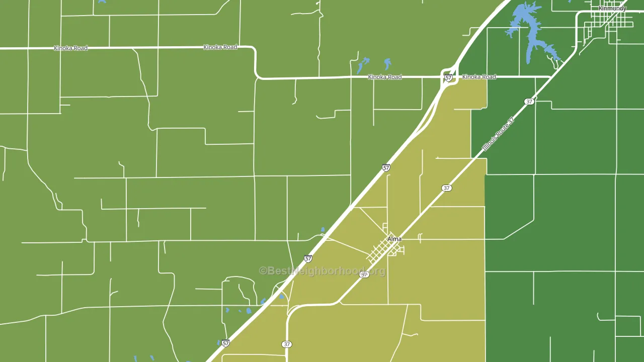 62807, IL block-group voter-turnout map