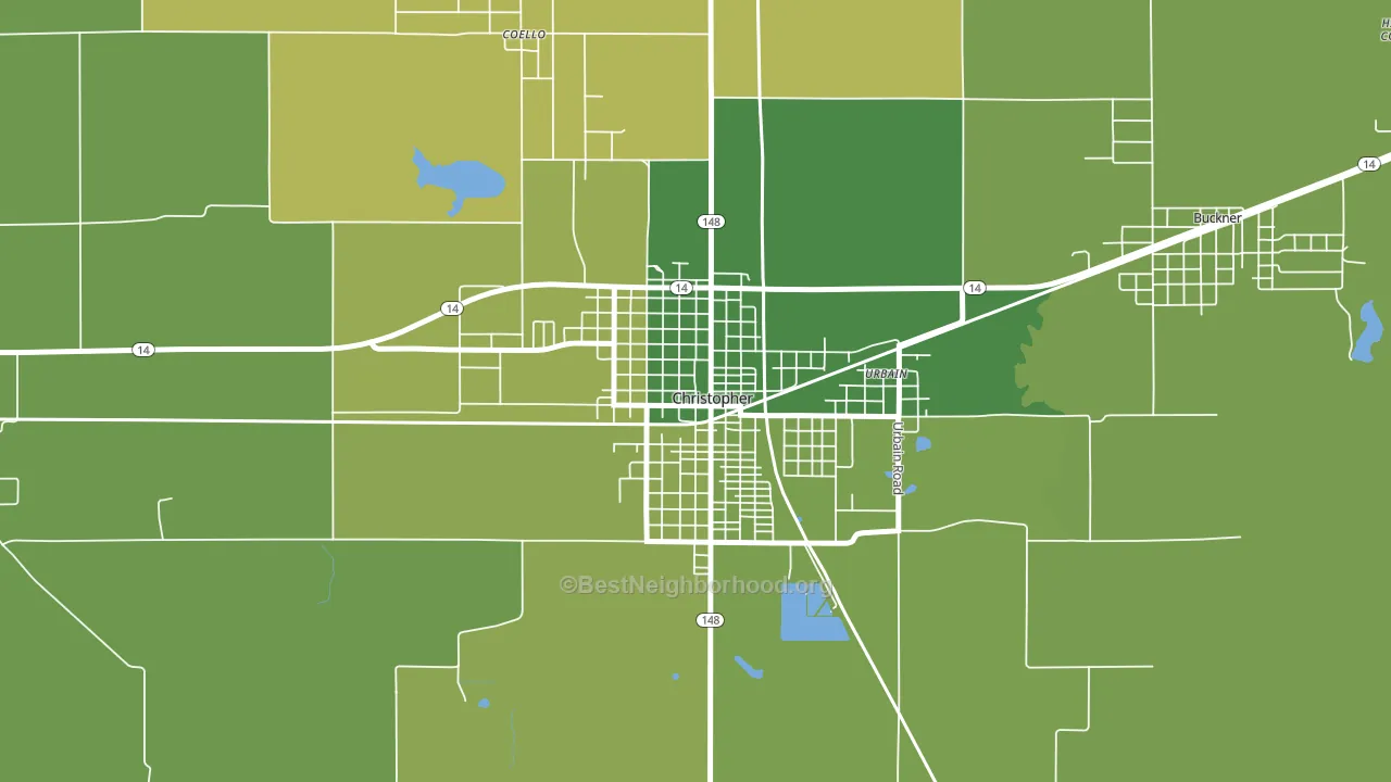 62822, IL block-group voter-turnout map