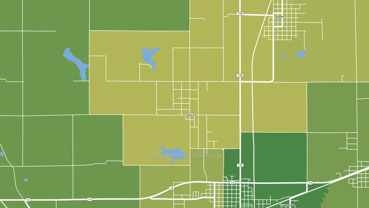 62825, IL block-group voter-turnout map