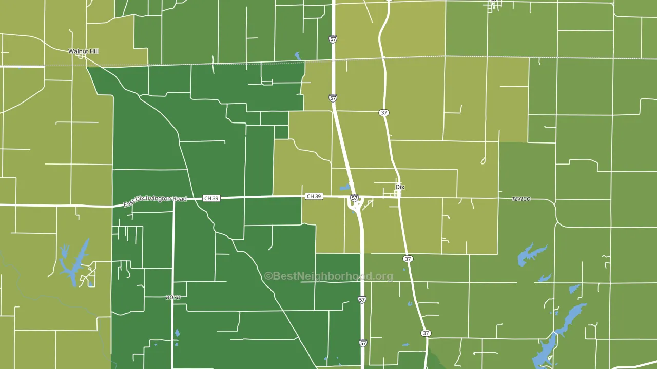 62830, IL block-group voter-turnout map