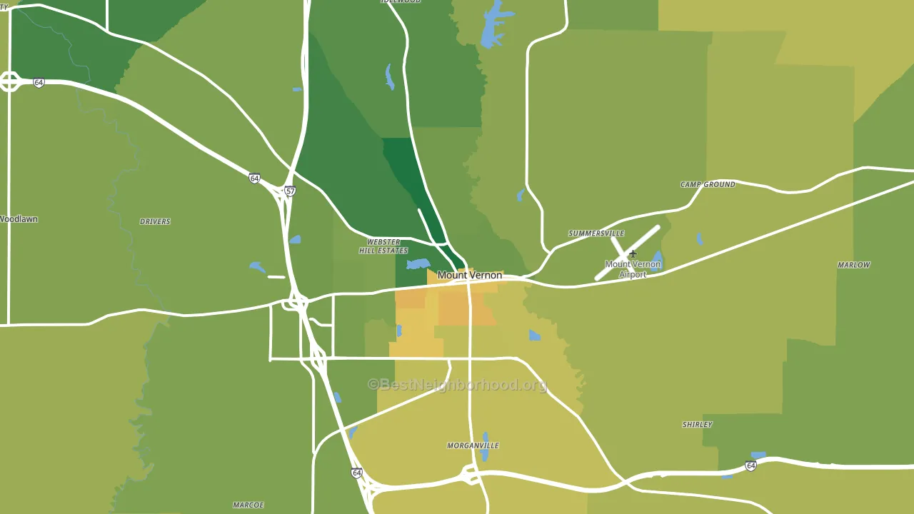 62864, IL block-group voter-turnout map