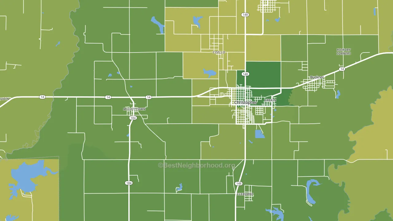 62865, IL block-group voter-turnout map