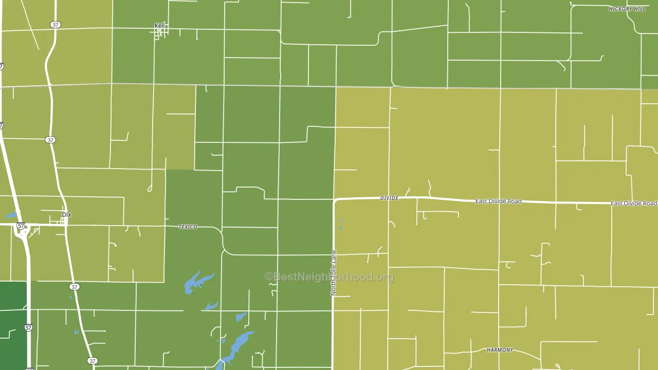 62889, IL block-group voter-turnout map