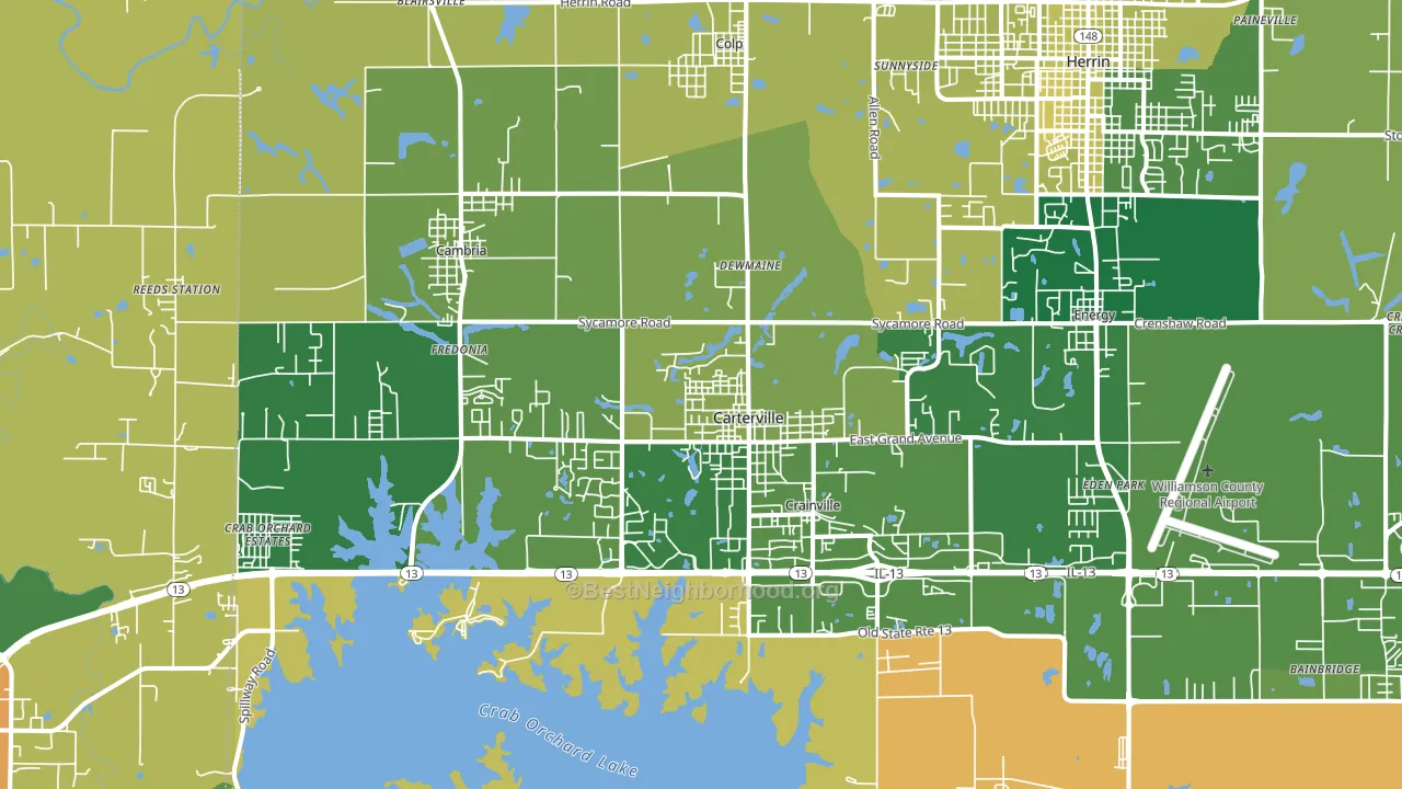 62918, IL block-group voter-turnout map