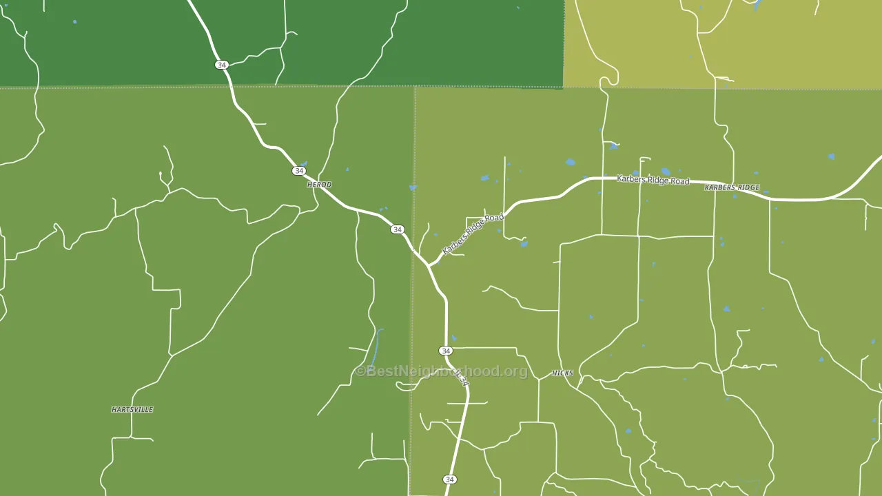 62947, IL block-group voter-turnout map