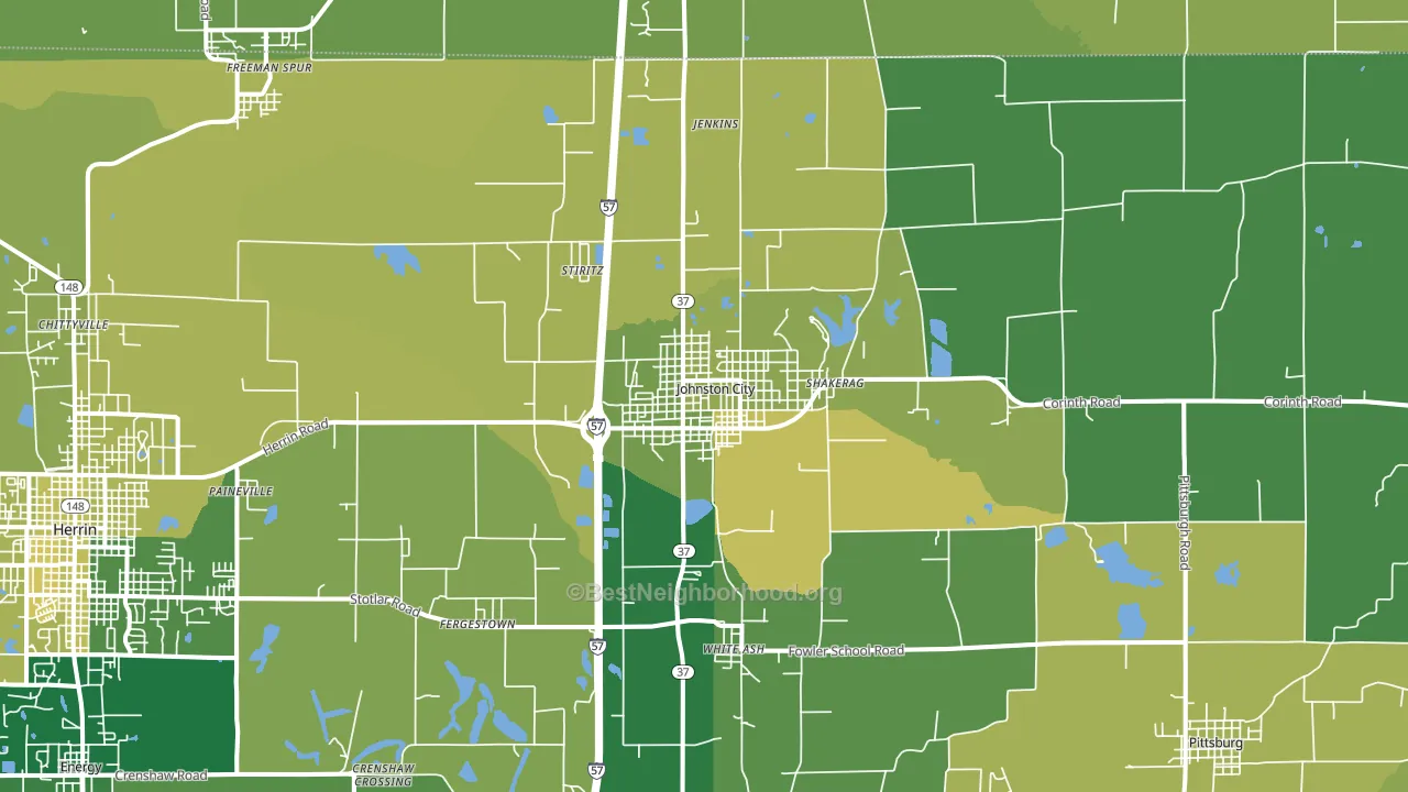 62951, IL block-group voter-turnout map