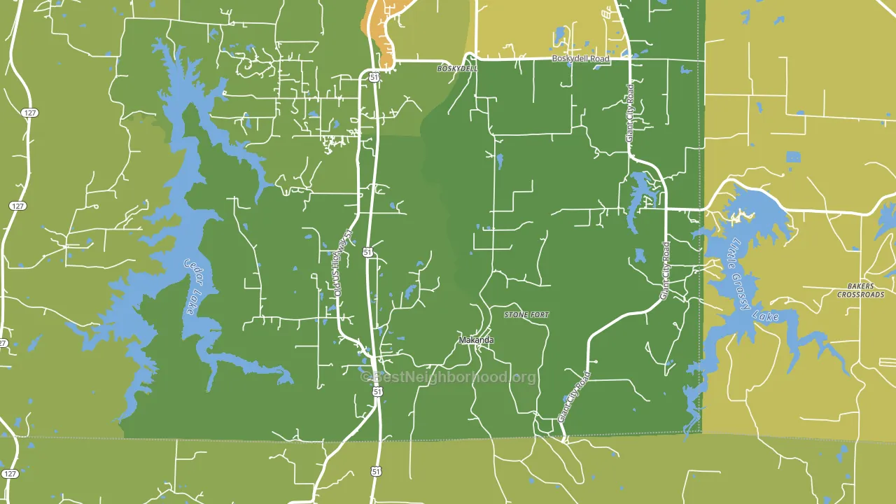62958, IL block-group voter-turnout map