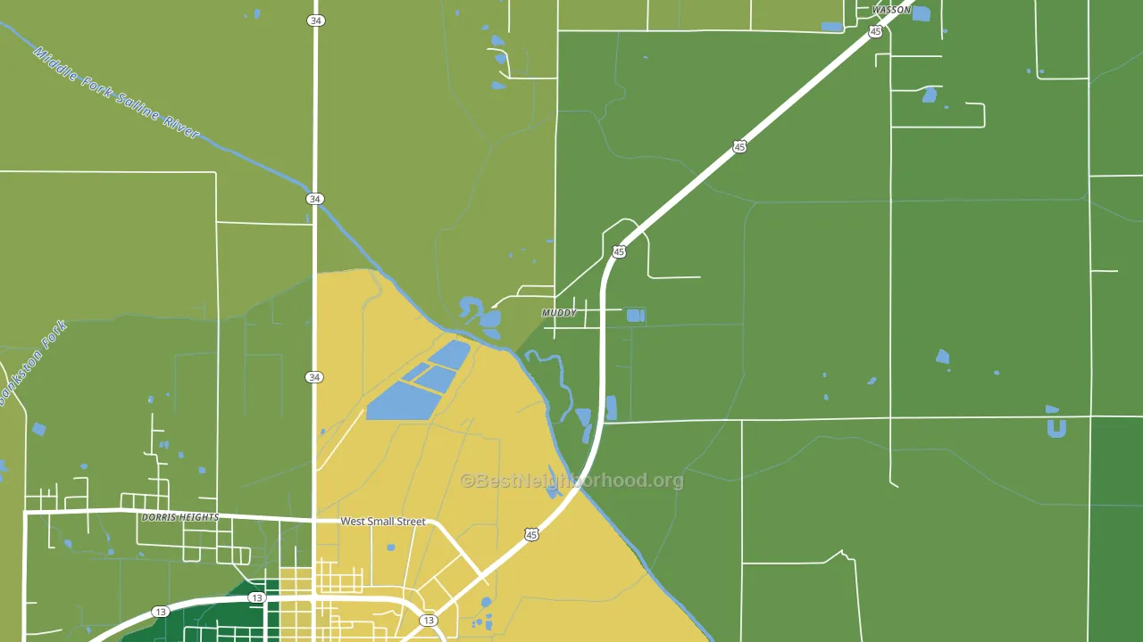 62965, IL block-group voter-turnout map