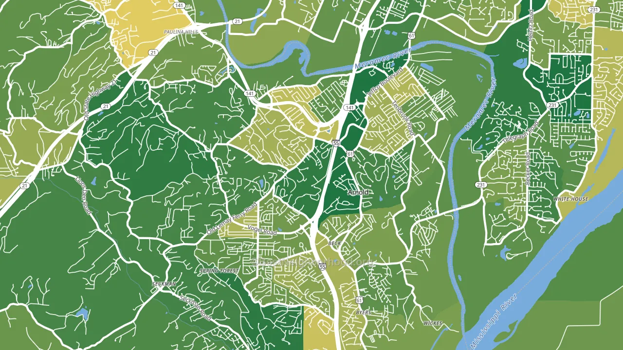 63010, MO block-group voter-turnout map