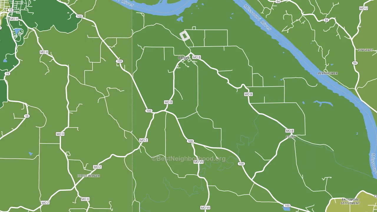 63014, MO block-group voter-turnout map