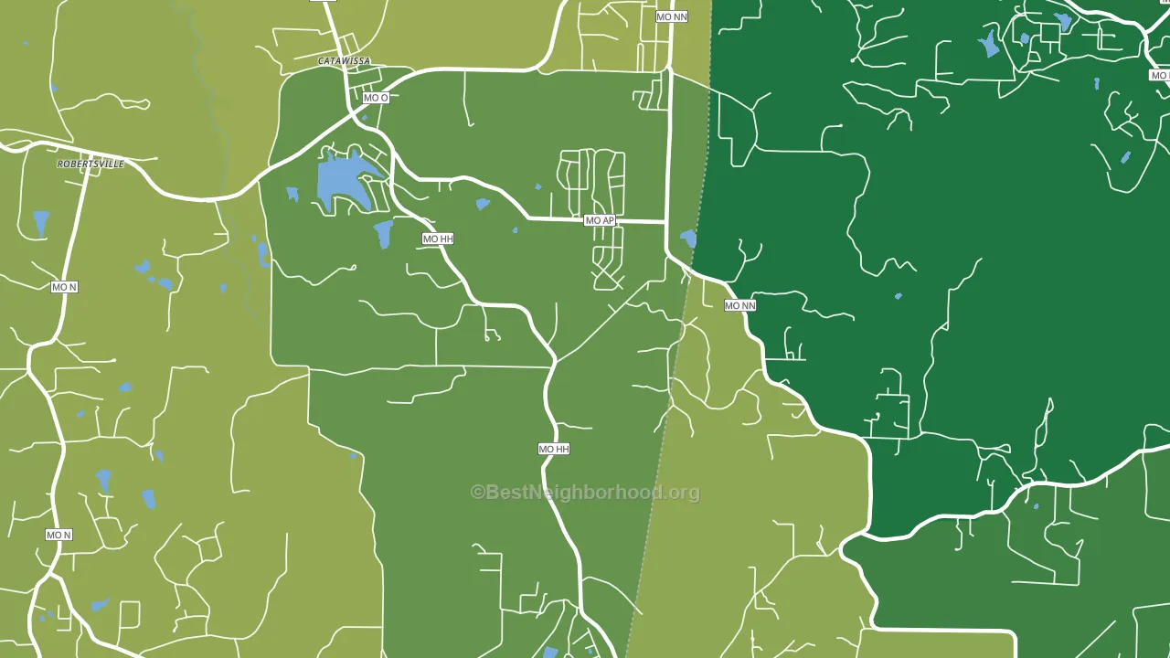 63015, MO block-group voter-turnout map