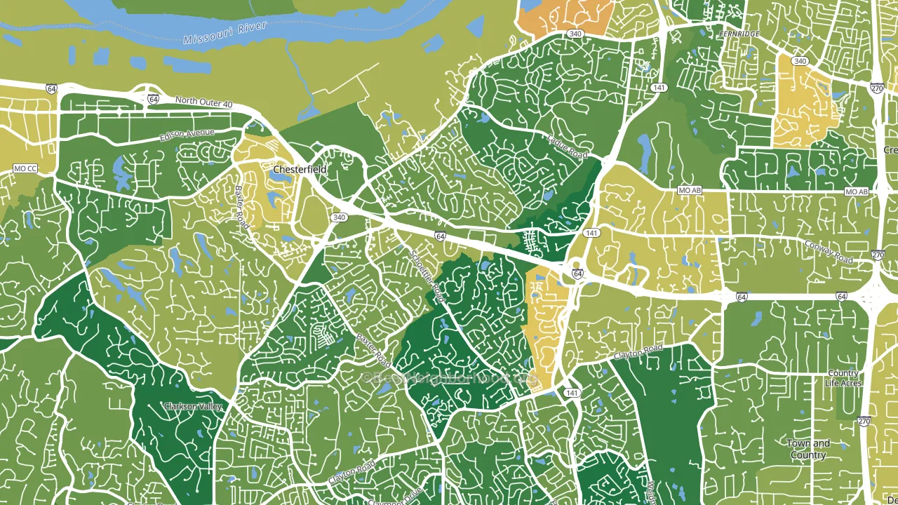 63017, MO block-group voter-turnout map