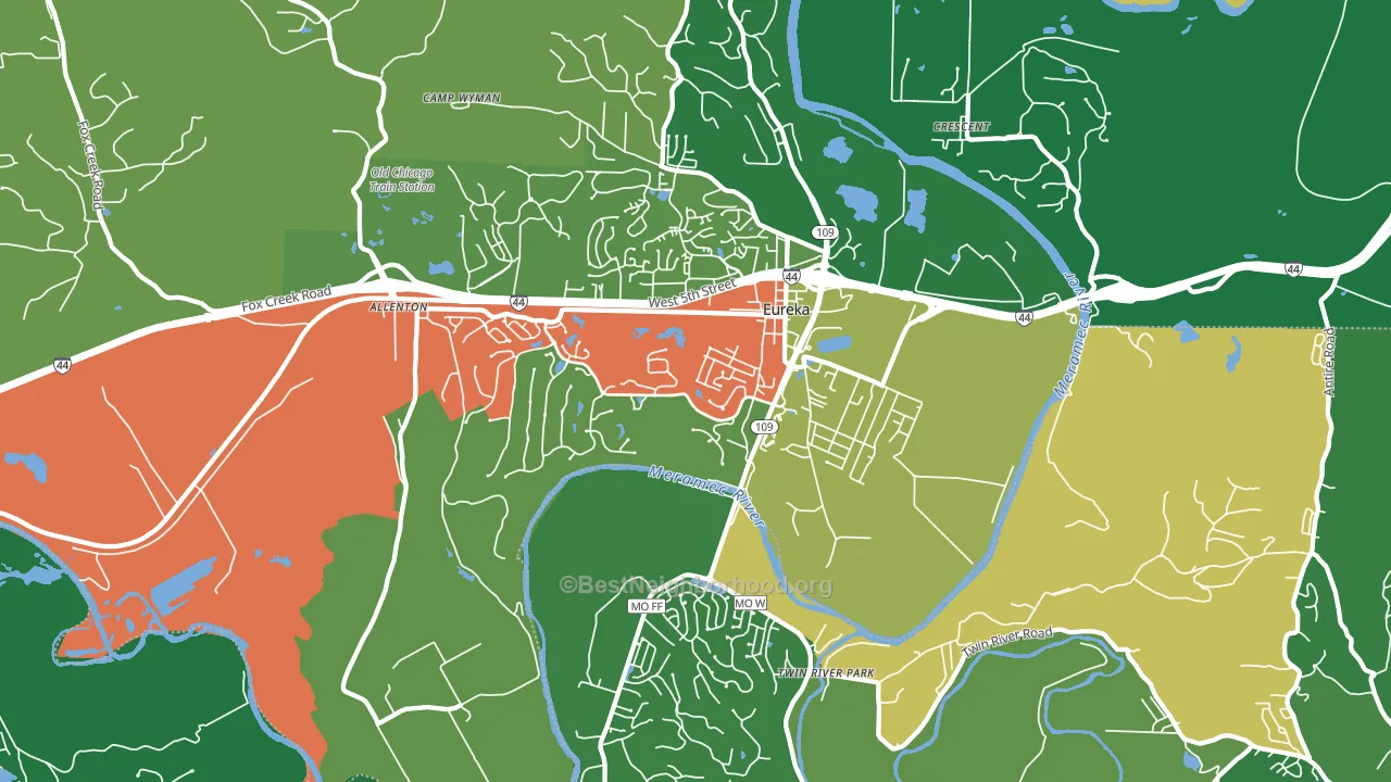 63025, MO block-group voter-turnout map