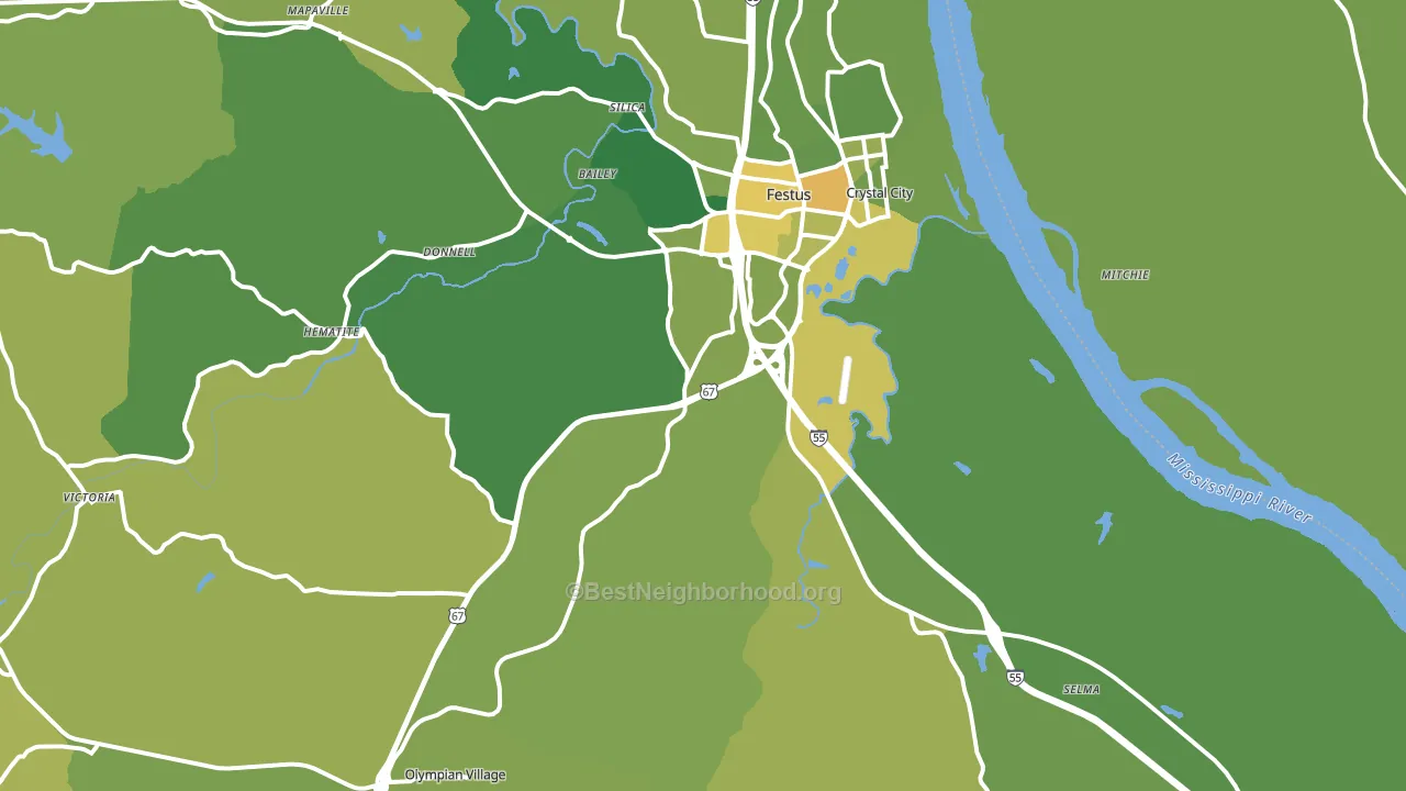 63028, MO block-group voter-turnout map