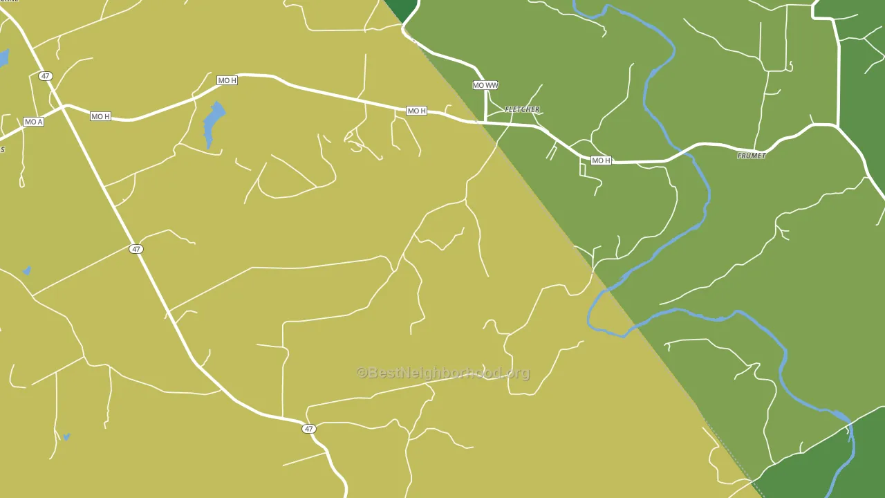 63030, MO block-group voter-turnout map