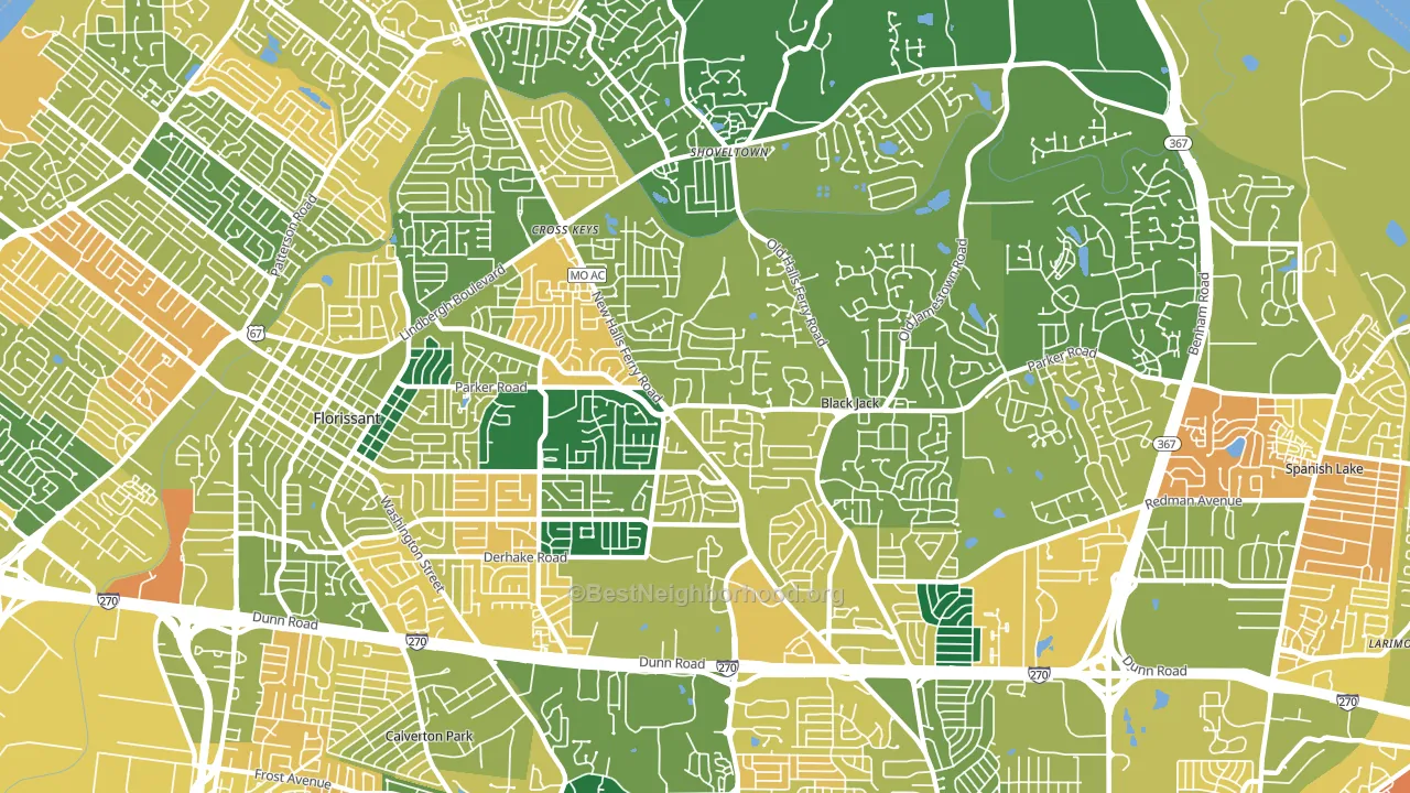 63033, MO block-group voter-turnout map