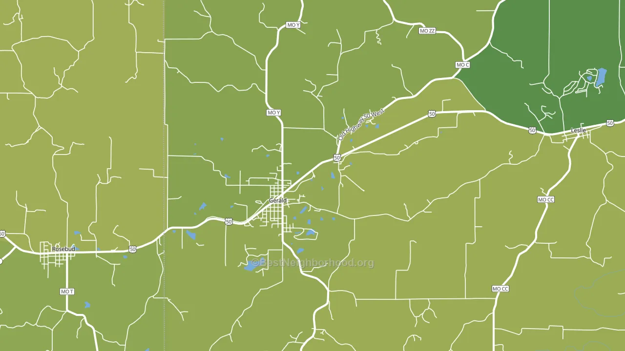 63037, MO block-group voter-turnout map