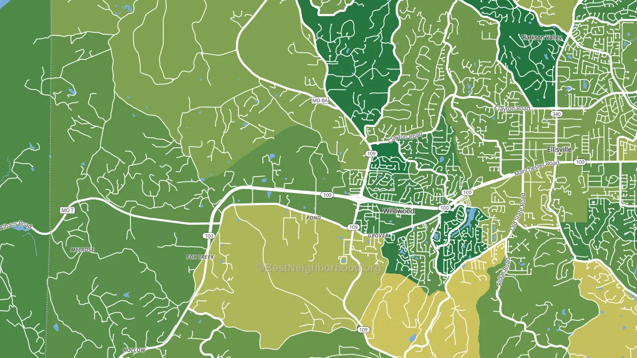 63038, MO block-group voter-turnout map