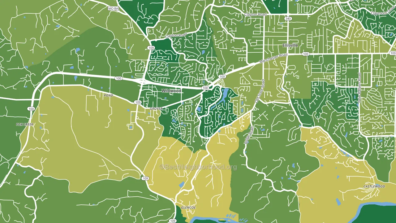 63040, MO block-group voter-turnout map