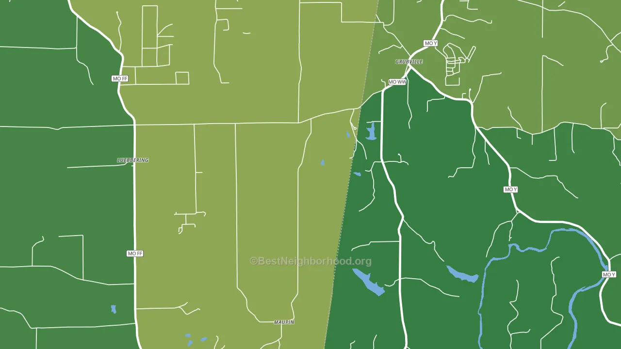 63041, MO block-group voter-turnout map