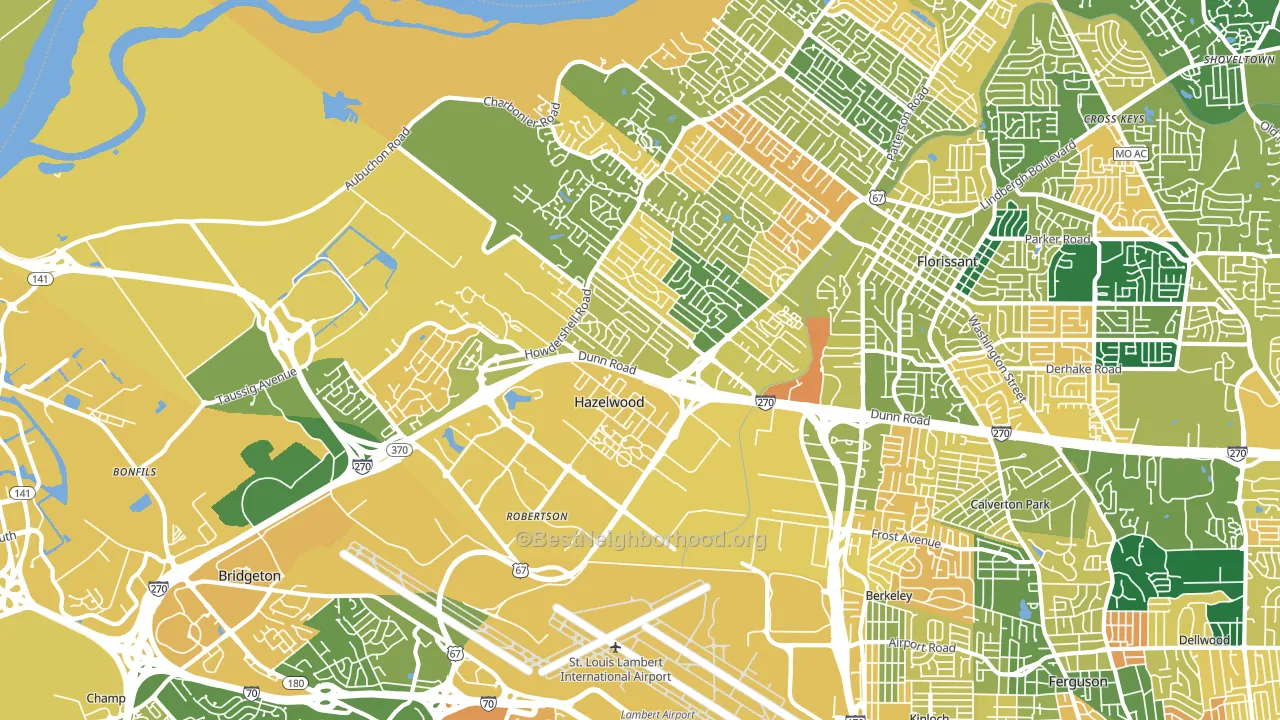 63042, MO block-group voter-turnout map