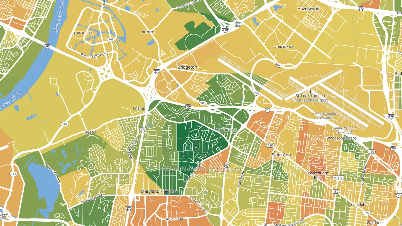 63044, MO block-group voter-turnout map