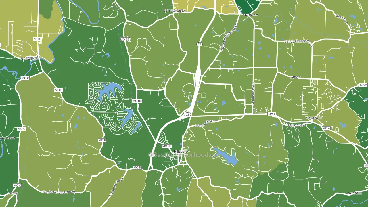 63050, MO block-group voter-turnout map