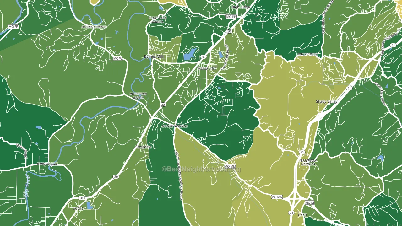 63051, MO block-group voter-turnout map