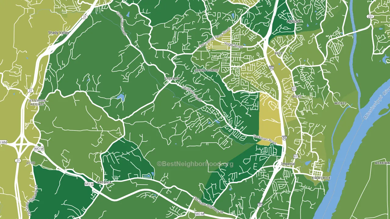 63052, MO block-group voter-turnout map