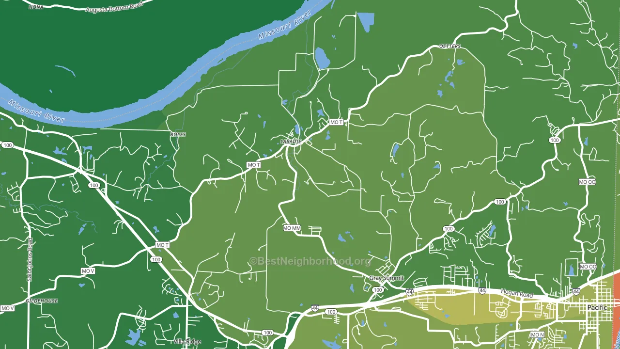 63055, MO block-group voter-turnout map