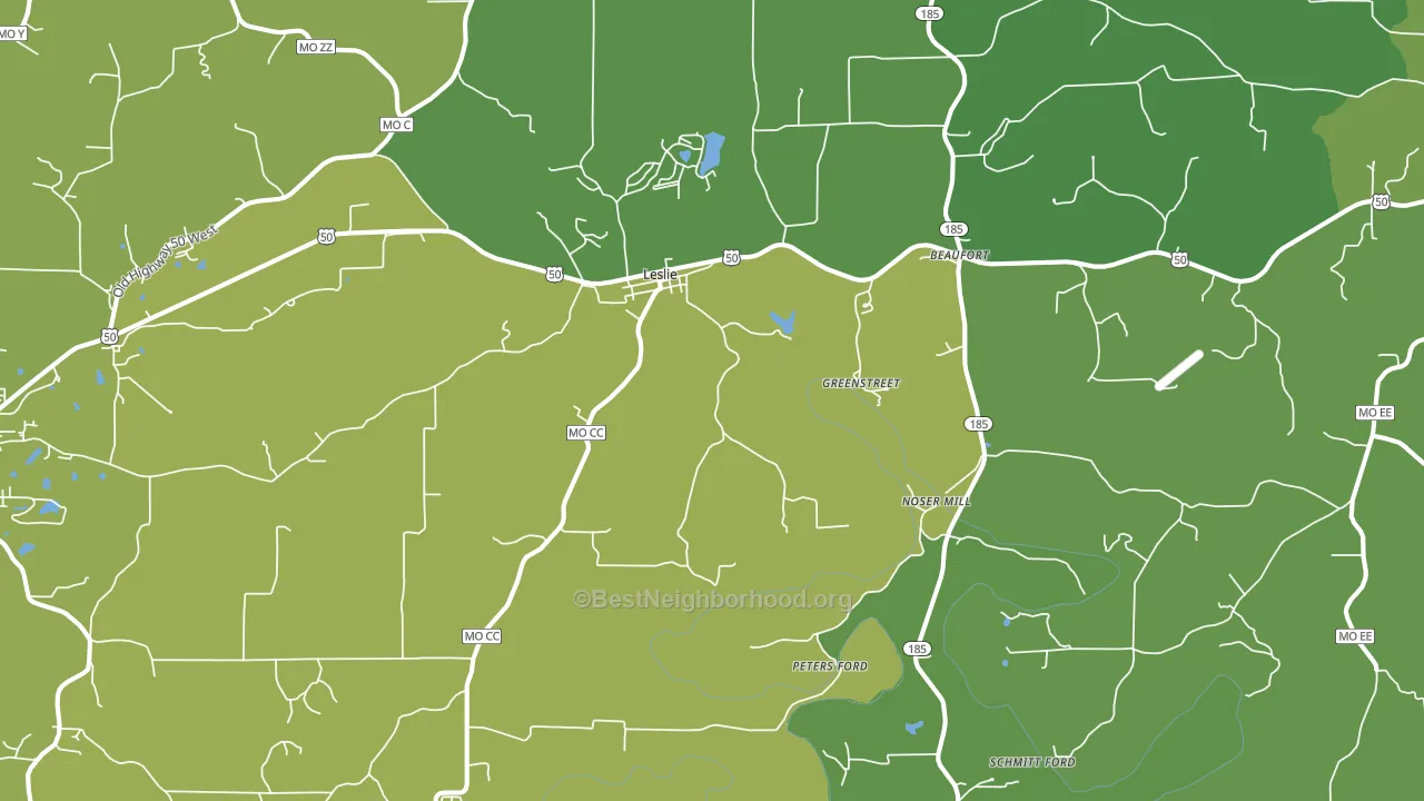 63056, MO block-group voter-turnout map