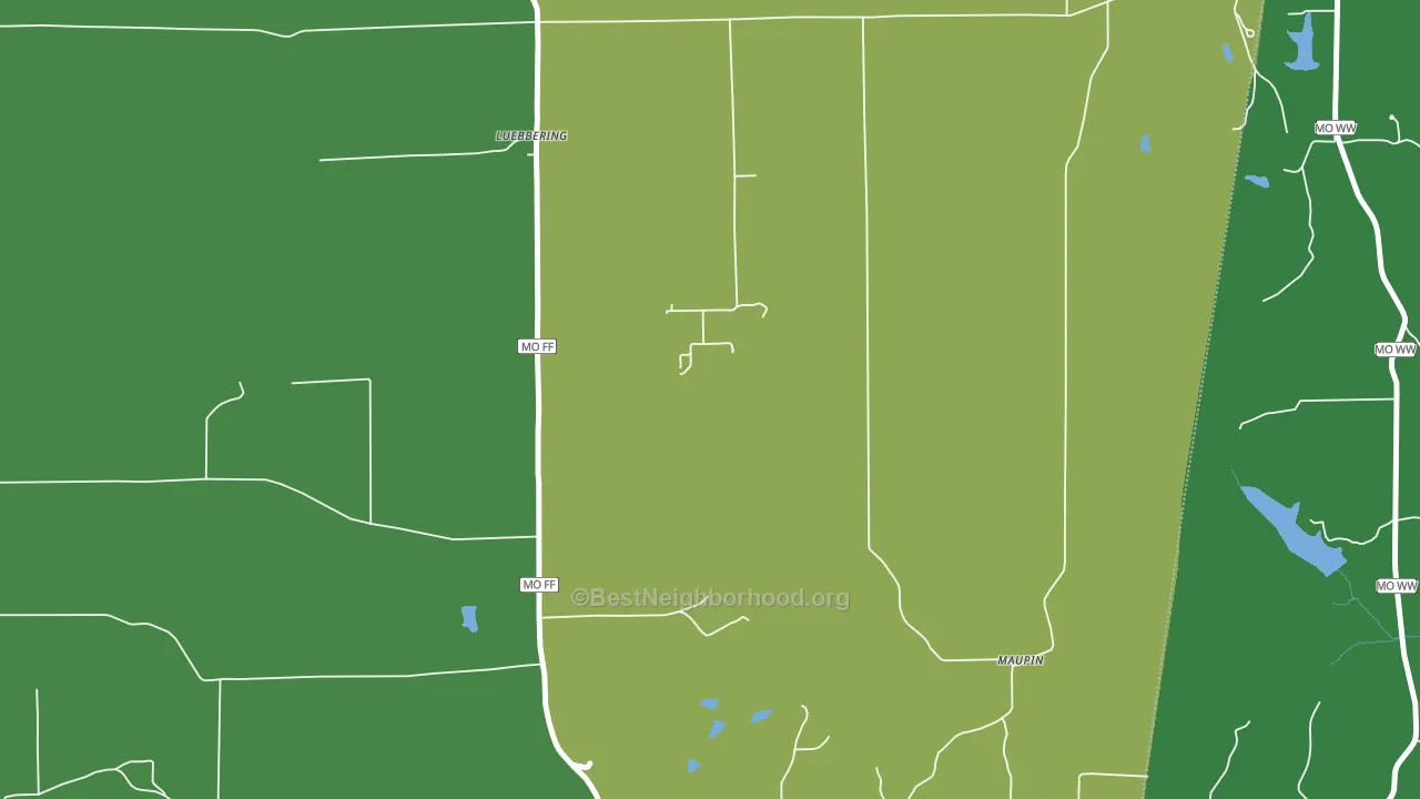 63061, MO block-group voter-turnout map