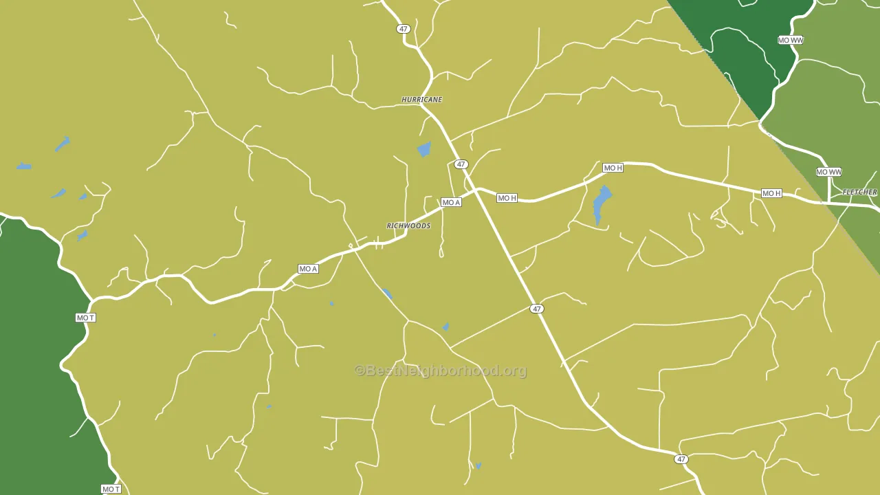 63071, MO block-group voter-turnout map