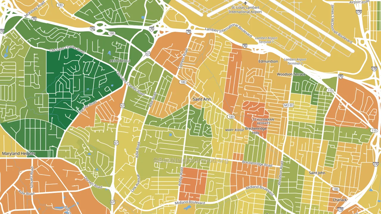63074, MO block-group voter-turnout map