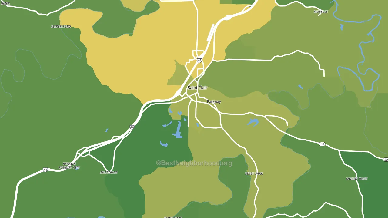 63077, MO block-group voter-turnout map