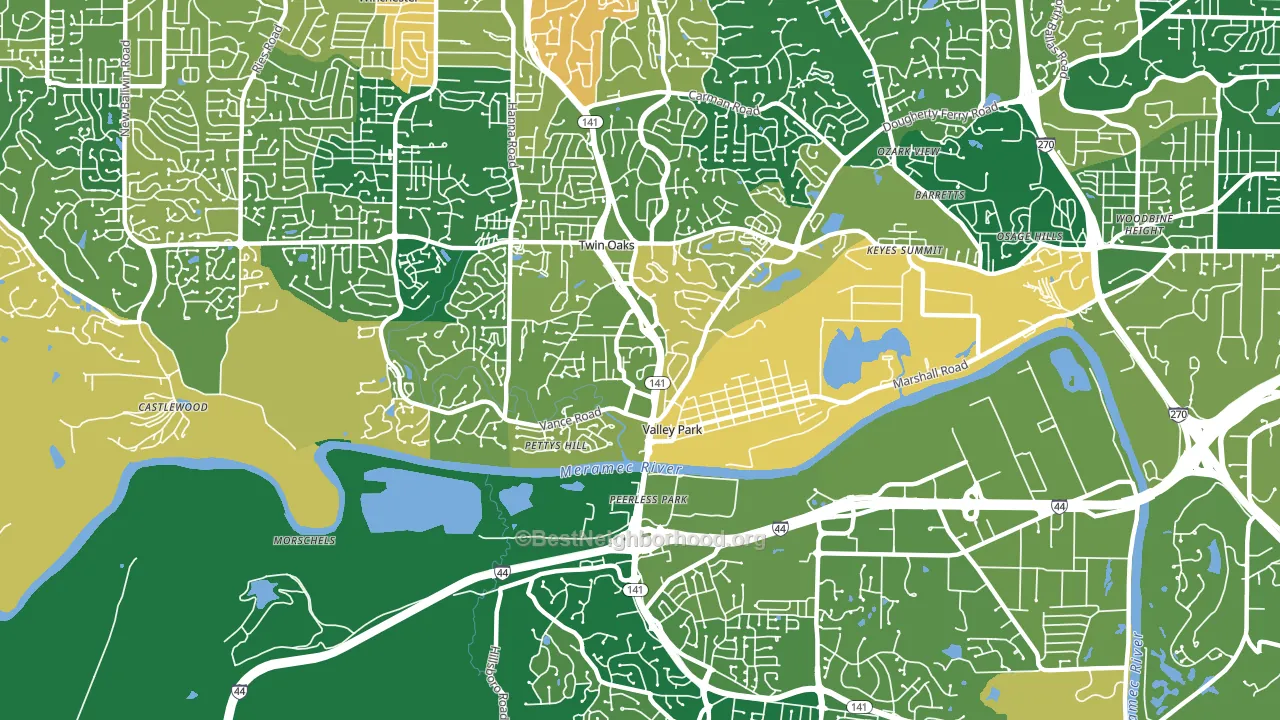 63088, MO block-group voter-turnout map