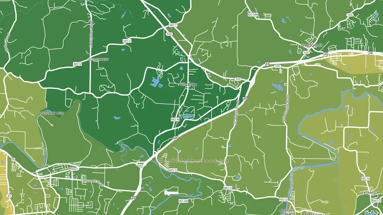 63089, MO block-group voter-turnout map