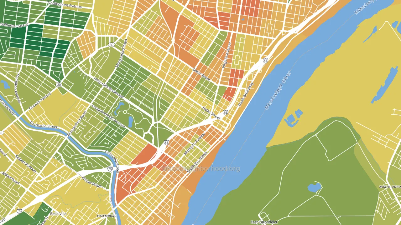 63111, MO block-group voter-turnout map